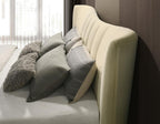 Evelyn Upholstered Queen Panel Platform Bed Ivory