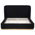 Blaire Upholstered Queen Wingback Platform Bed Black