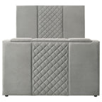 Tara 61-inch Upholstered Queen Panel TV Bed Grey