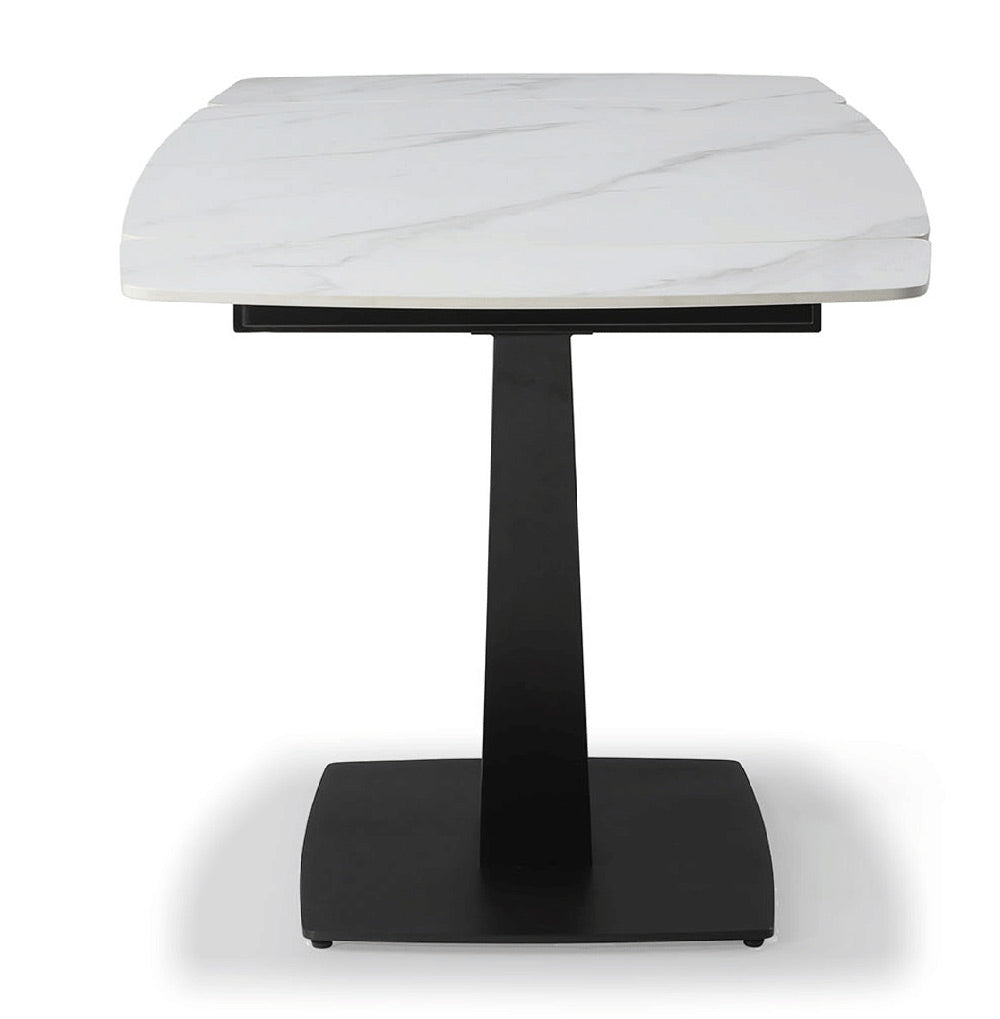 ESF Furniture - 109 Dining Table w/ Extension in White Ceramic - 109TABLEWHITE