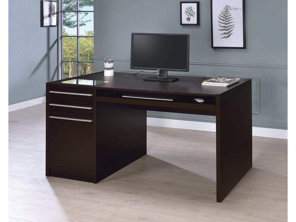 Halston 60-inch 3-drawer Office Computer Desk Cappuccino