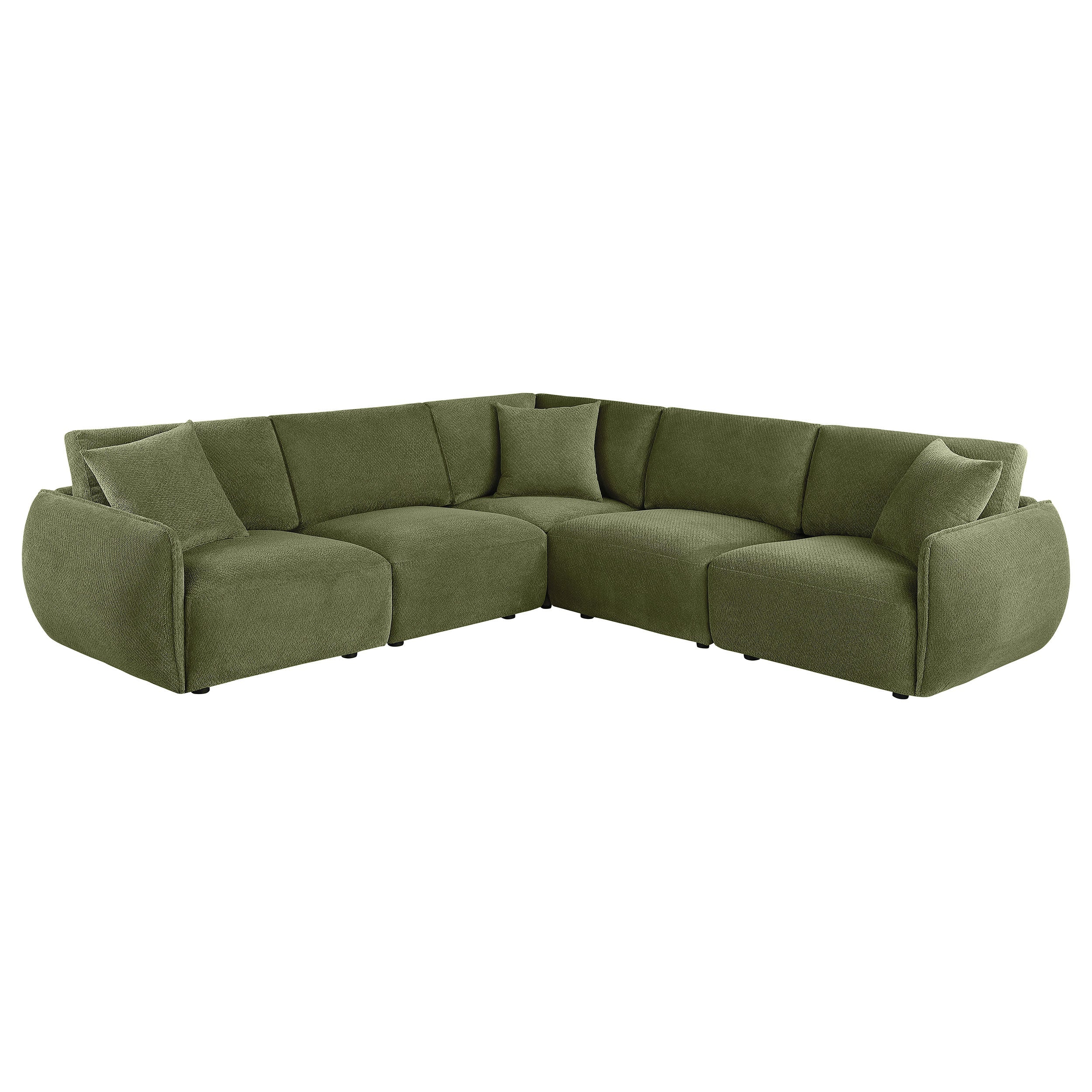 Elysia 6-piece Chenille Upholstered Modular Sectional Sofa Green