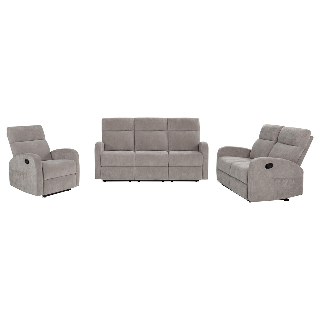 Hamilton Chenille Upholstered Manual Glider Recliner Sand