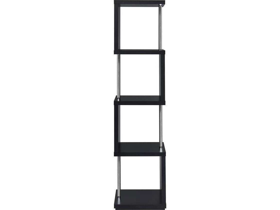 Baxter 67-inch 4-shelf Bookshelf White and Chrome