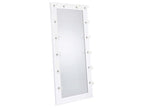 Zayan 32 x 71 Inch Floor Mirror LED Lighting Black Gloss