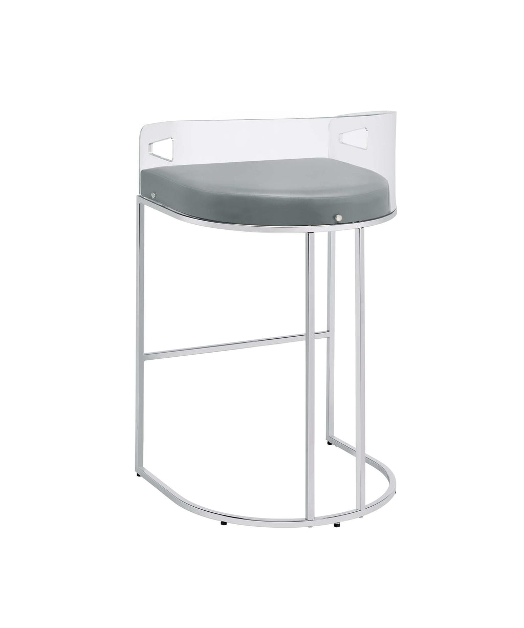 Thermosolis Clear Acrylic Bar Chair Chrome (Set of 2)