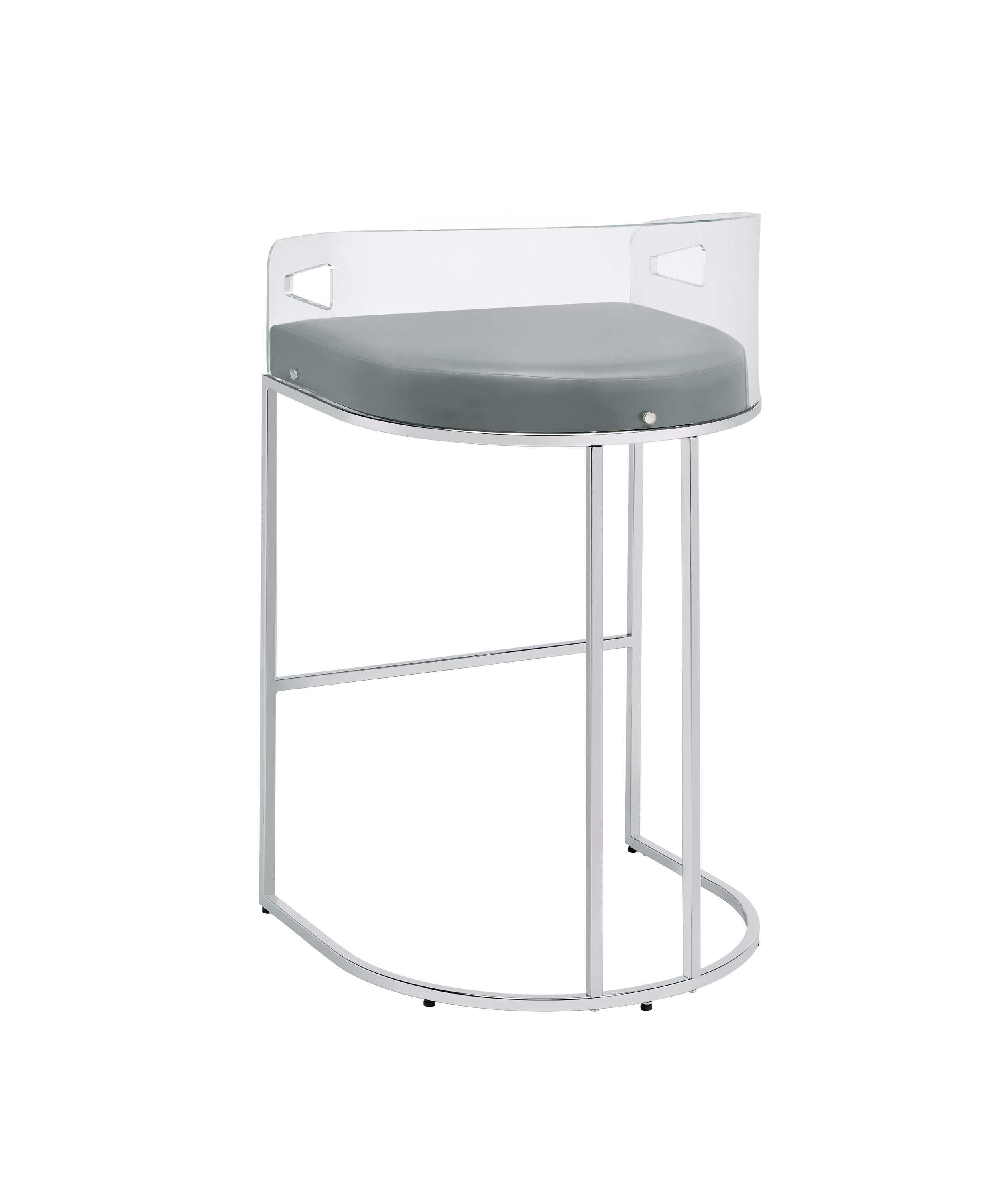 Thermosolis Clear Acrylic Bar Chair Chrome (Set of 2)