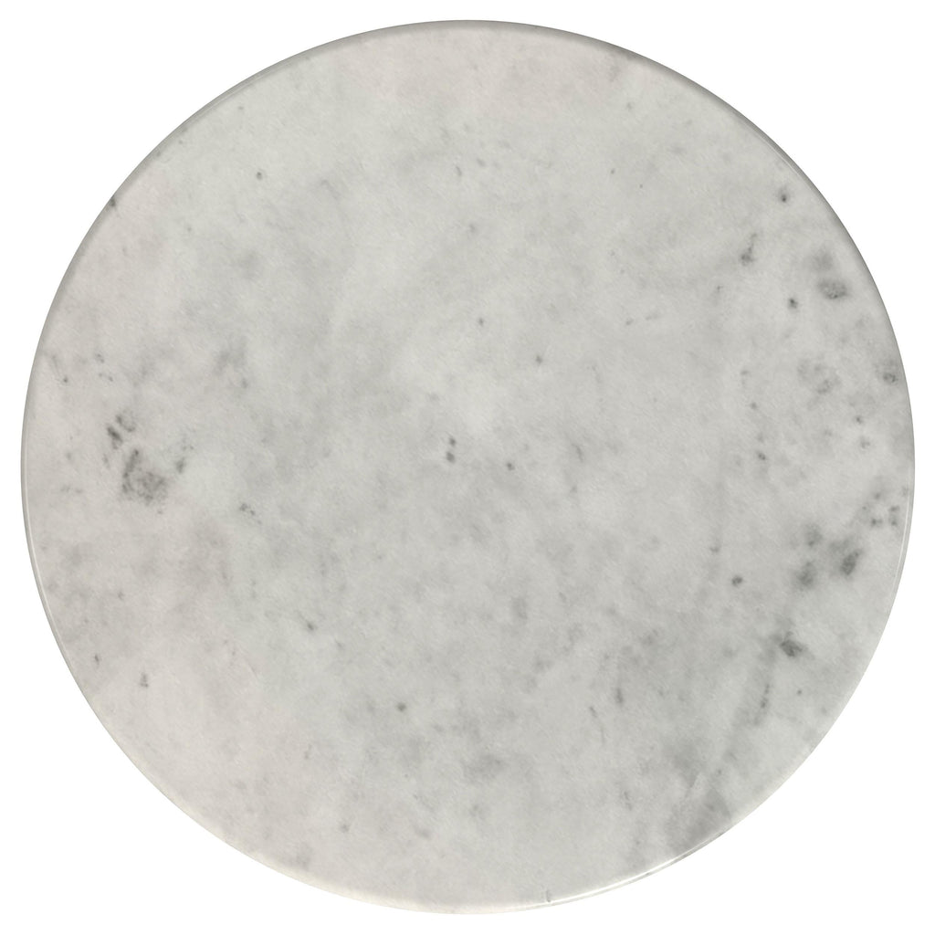 Hermas Round Genuine Marble Top Metal Coffee Table White