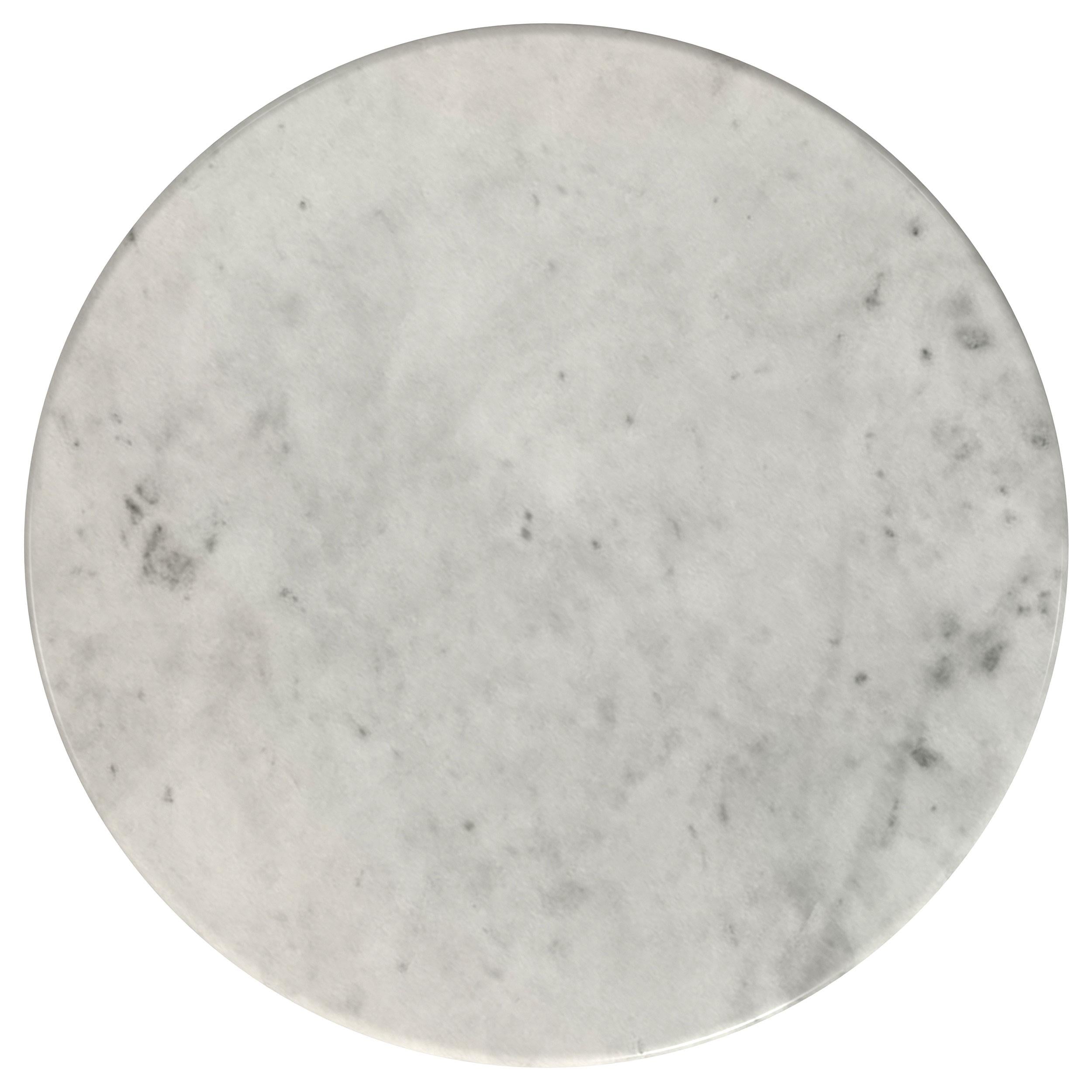 Hermas Round Genuine Marble Top Metal Coffee Table White