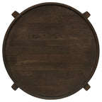 Cota Round Solid Wood Coffee Table Dark Brown