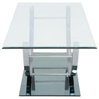Danville Rectangular U-Shaped Glass Top Coffee Table Chrome