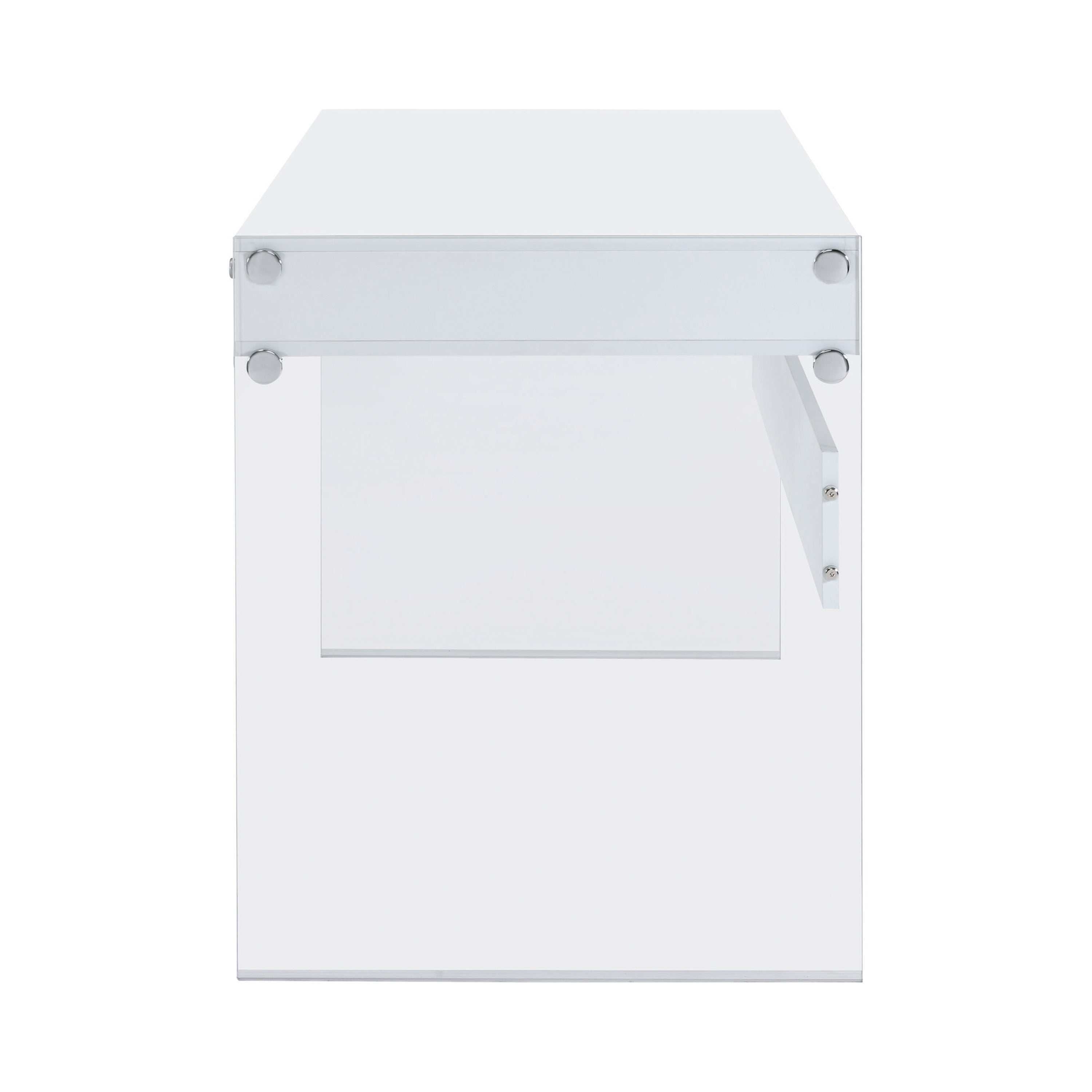 Dobrev 48-inch 2-drawer Writing Desk White High Gloss