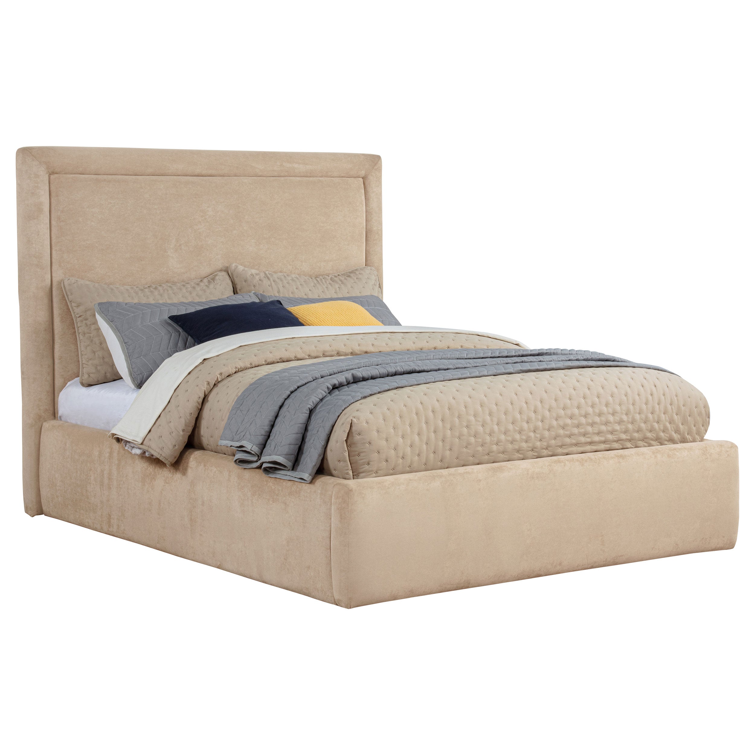 Lawson 54-inch Upholstered Full Platform Bed Light Saddle