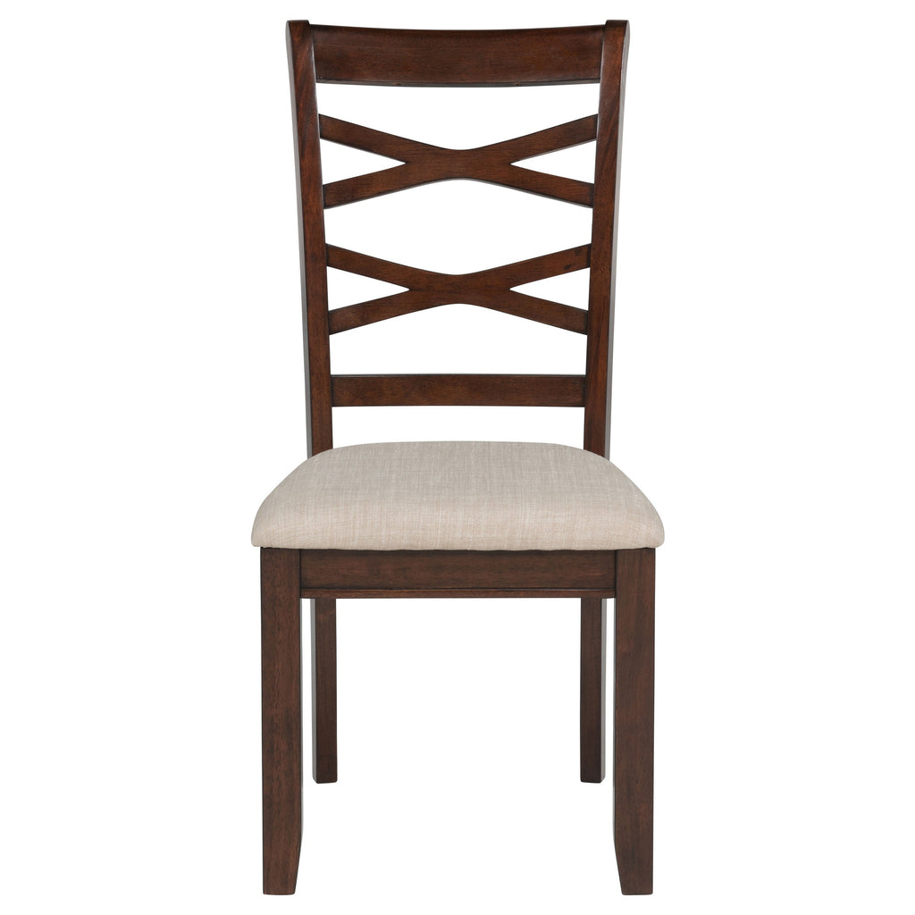Barton 5-piece Round Wood Dining Table Set Dark Brown