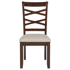 Barton 5-piece Round Wood Dining Table Set Dark Brown