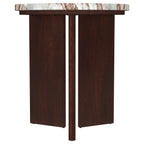 Jenna 35-inch Round Marble Top Cocktail Coffee Table Brown