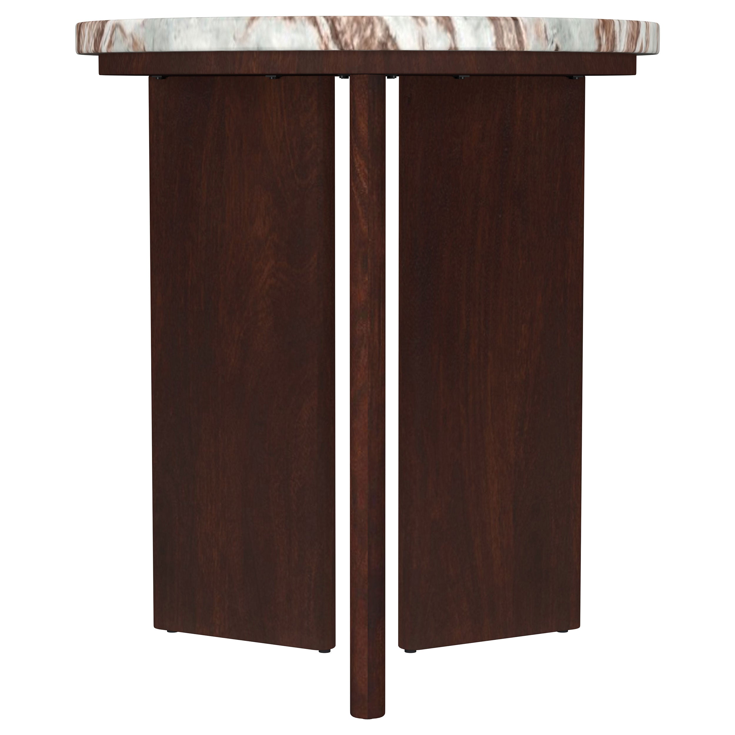 Jenna 35-inch Round Marble Top Cocktail Coffee Table Brown