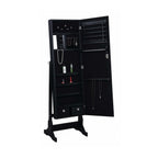 Tutuola Cheval Mirror with Jewelry Storage Black