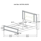 Marmore 64-inch Eastern King Panel Bed LED Headboard White