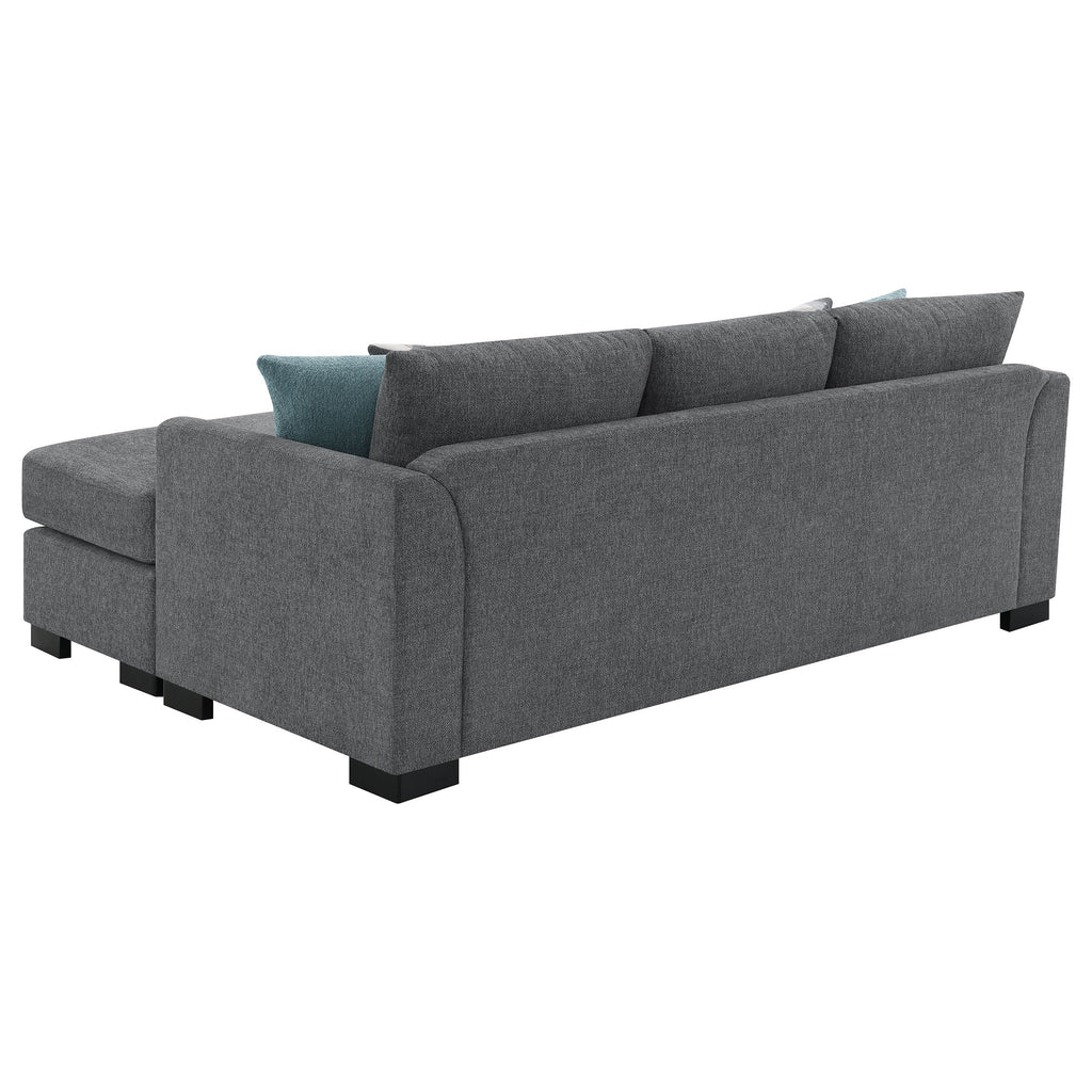 Storey Upholstered Sleeper Sectional Chaise Sofa Dark Grey