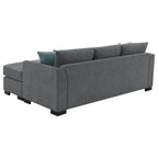 Storey Upholstered Sleeper Sectional Chaise Sofa Dark Grey