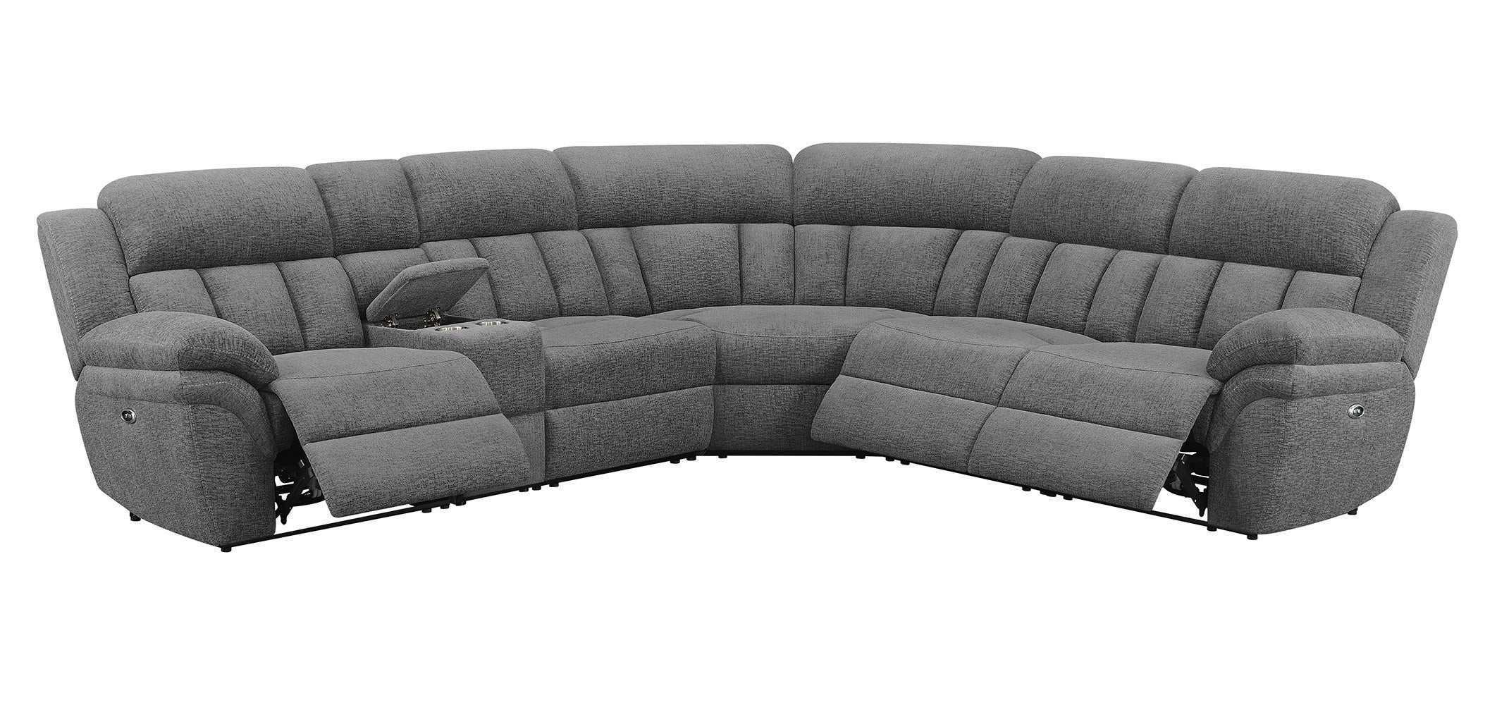 Bahrain 6-piece Modular Reclining Sectional Sofa Charcoal