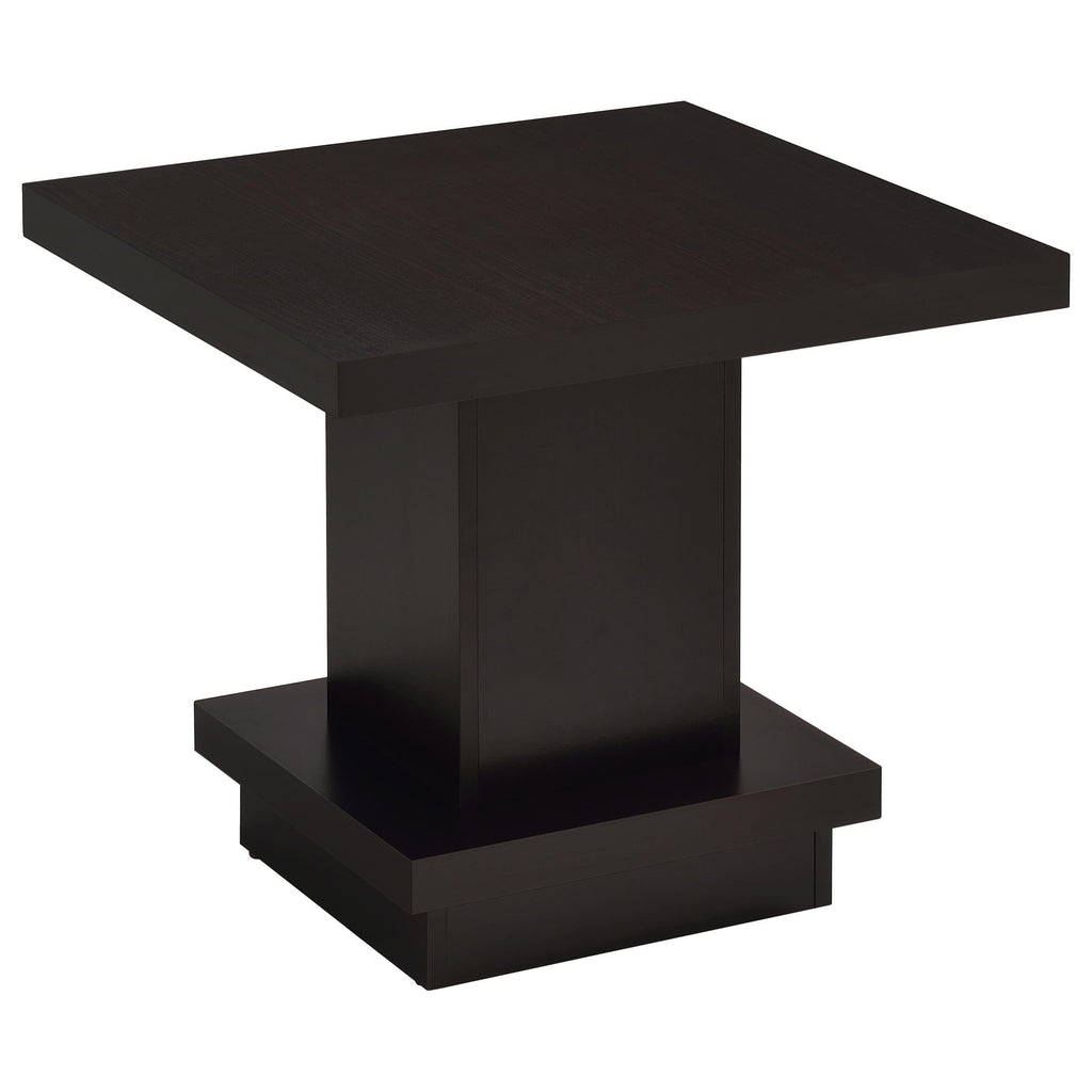 Reston Square Engineered Wood Coffee Table with Casters Cappuccino