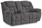 Lumira — 3810494 — DBL Rec Loveseat w/Console / Charcoal — original white product photo