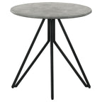 Hadi Round SmartTop Coffee Table Cement and Gunmetal