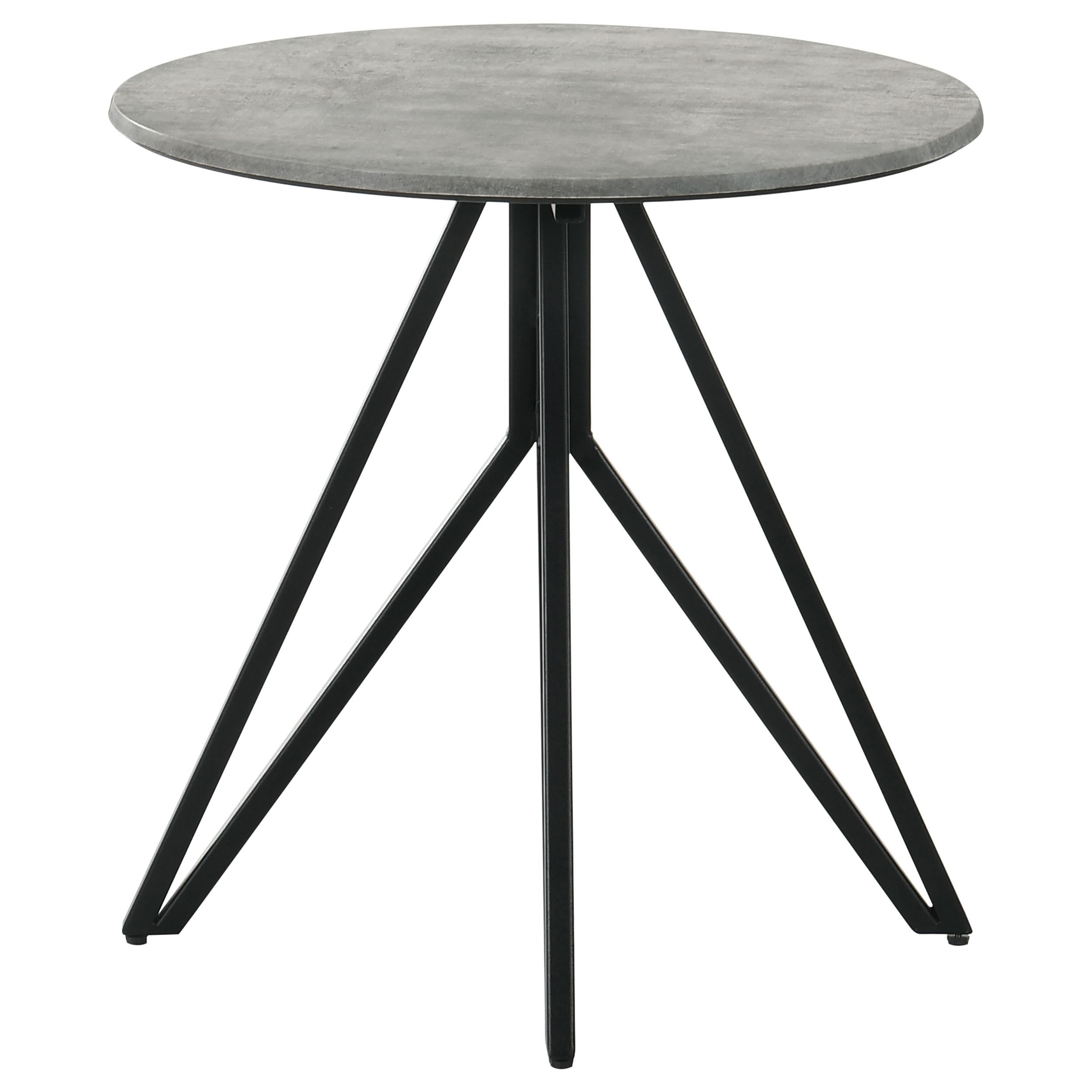 Hadi Round SmartTop Coffee Table Cement and Gunmetal