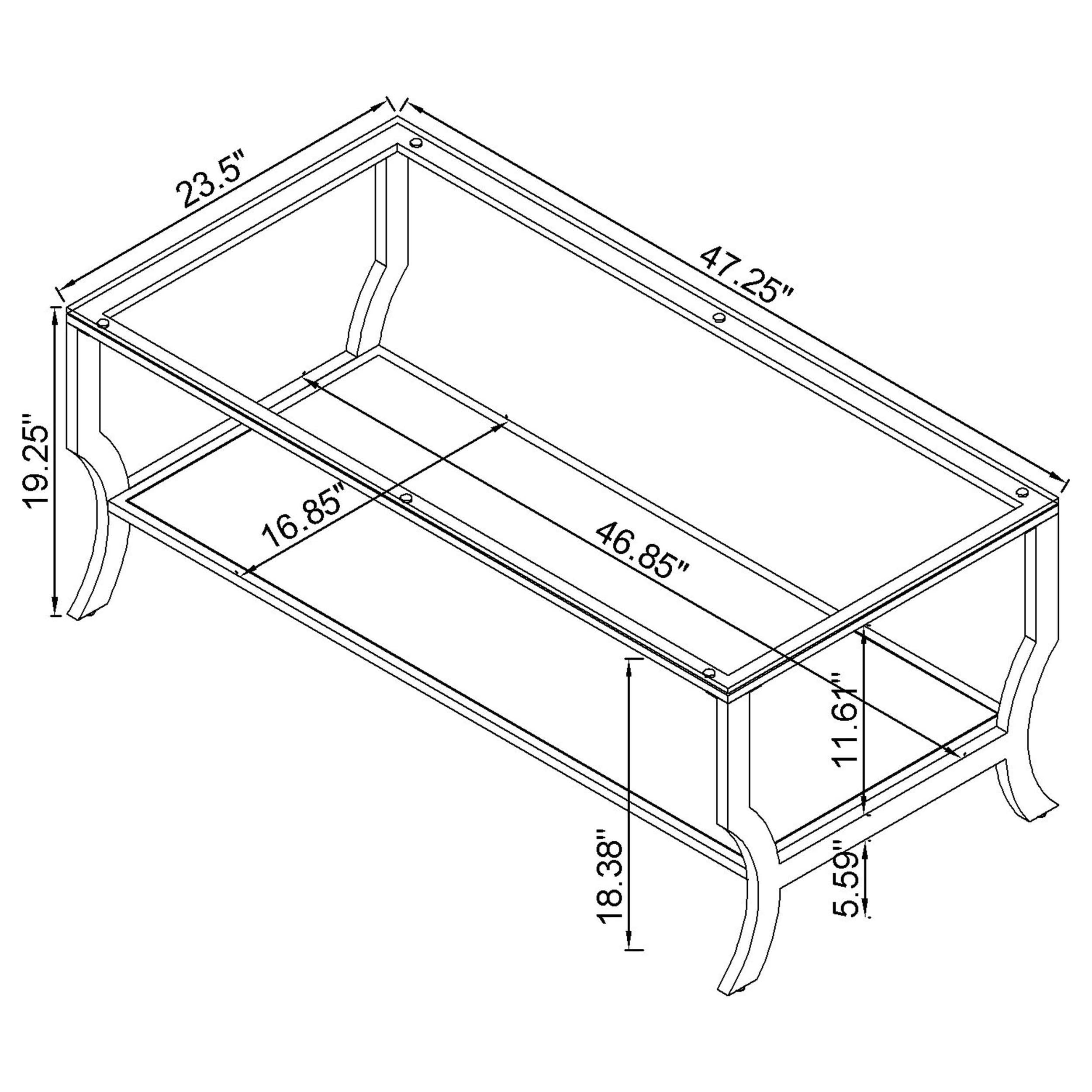 Saide Rectangular Glass Top Coffee Table Chrome