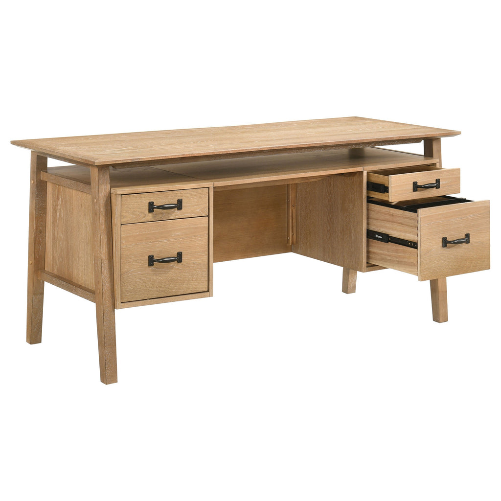 Goodson 64-inch 4-Drawer Double Pedestal Computer Desk Black