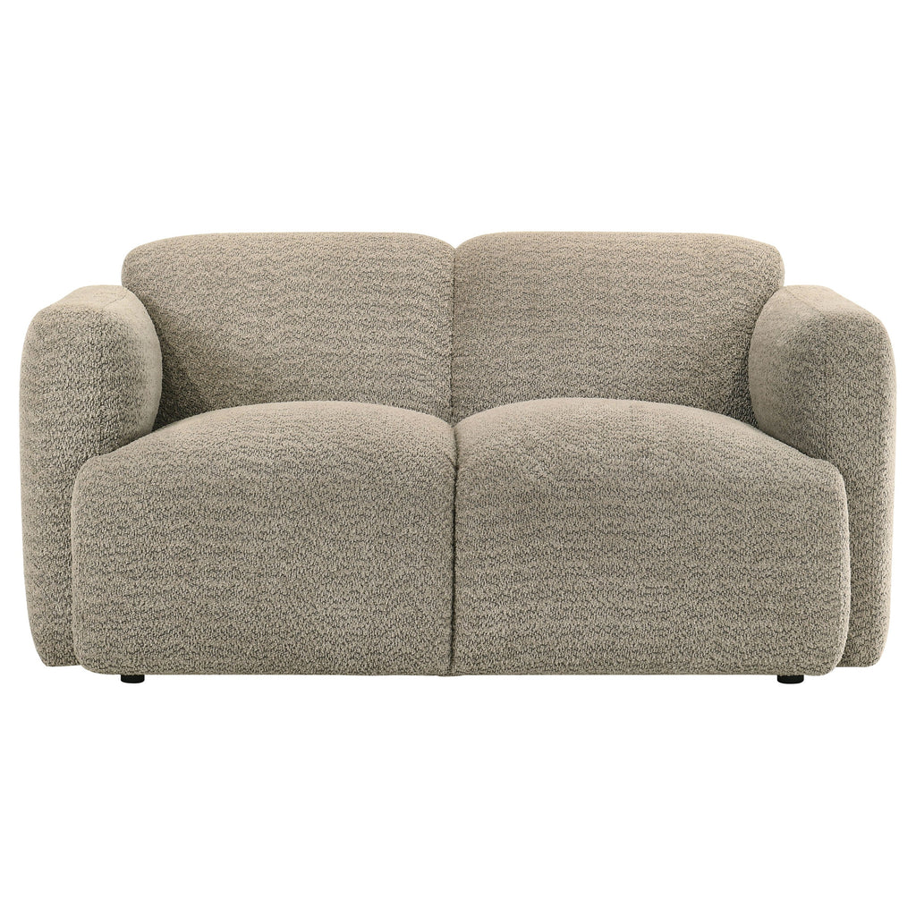 Dorset Fabric Upholstered Round Track Arm Loveseat White