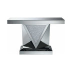 Amore Mirrored Acrylic Entryway Sofa Console Table Silver