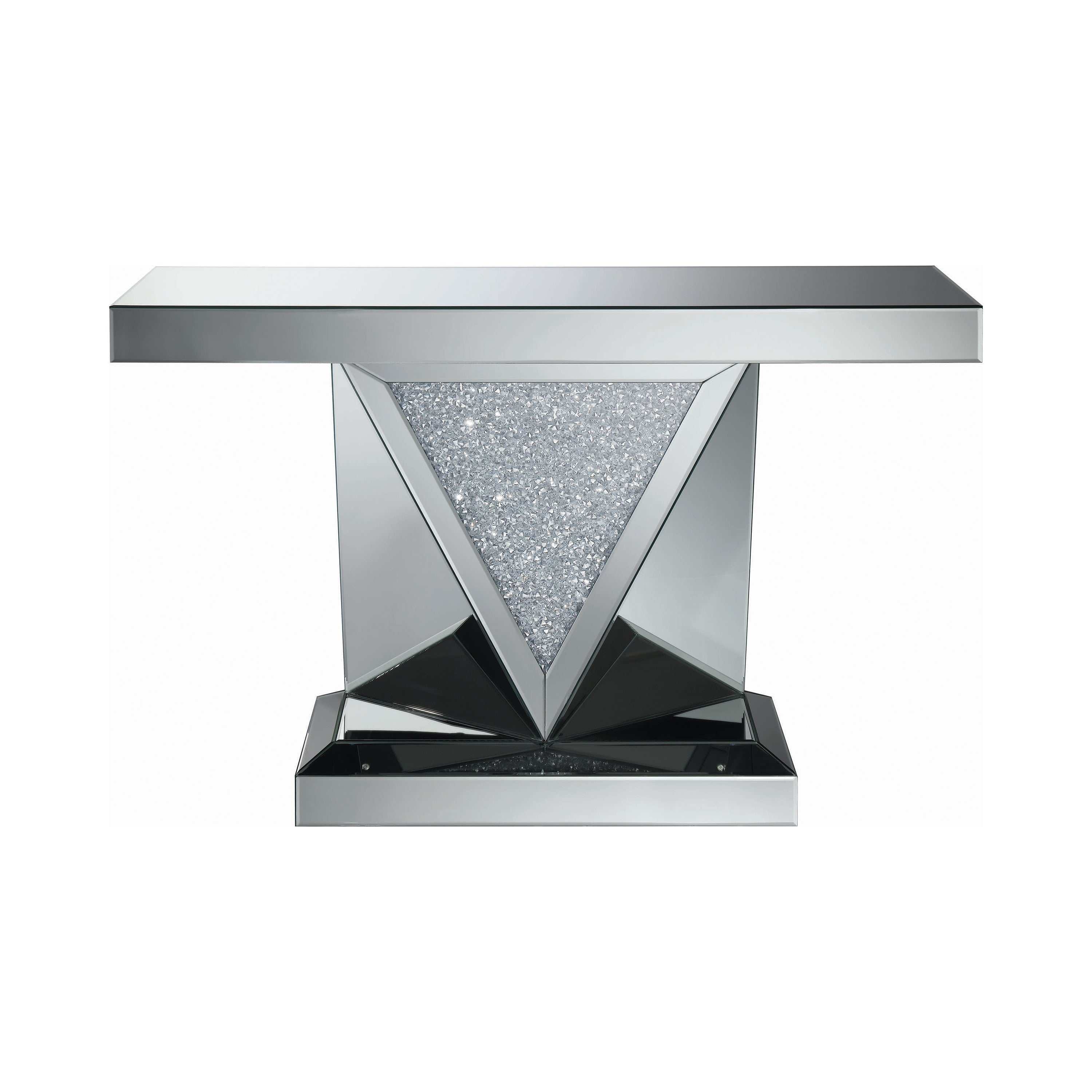 Amore Mirrored Acrylic Entryway Sofa Console Table Silver