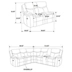 Sycamore Upholstered Power Reclining Sectional Sofa Brown