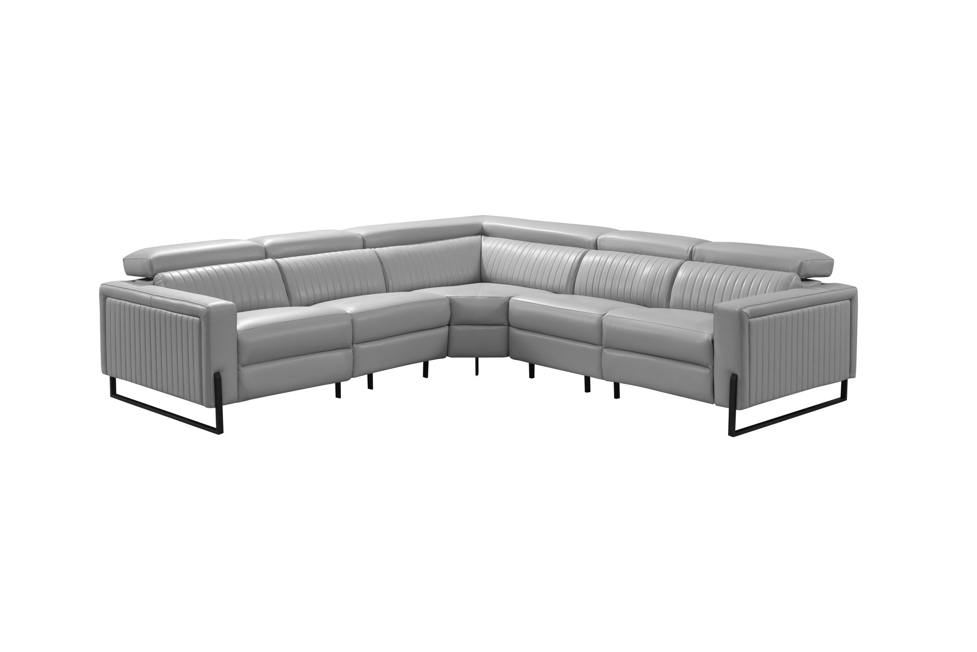 ESF Furniture - 2787 Sectional w/ recliners in Light Grey - 2787SECTIONAL