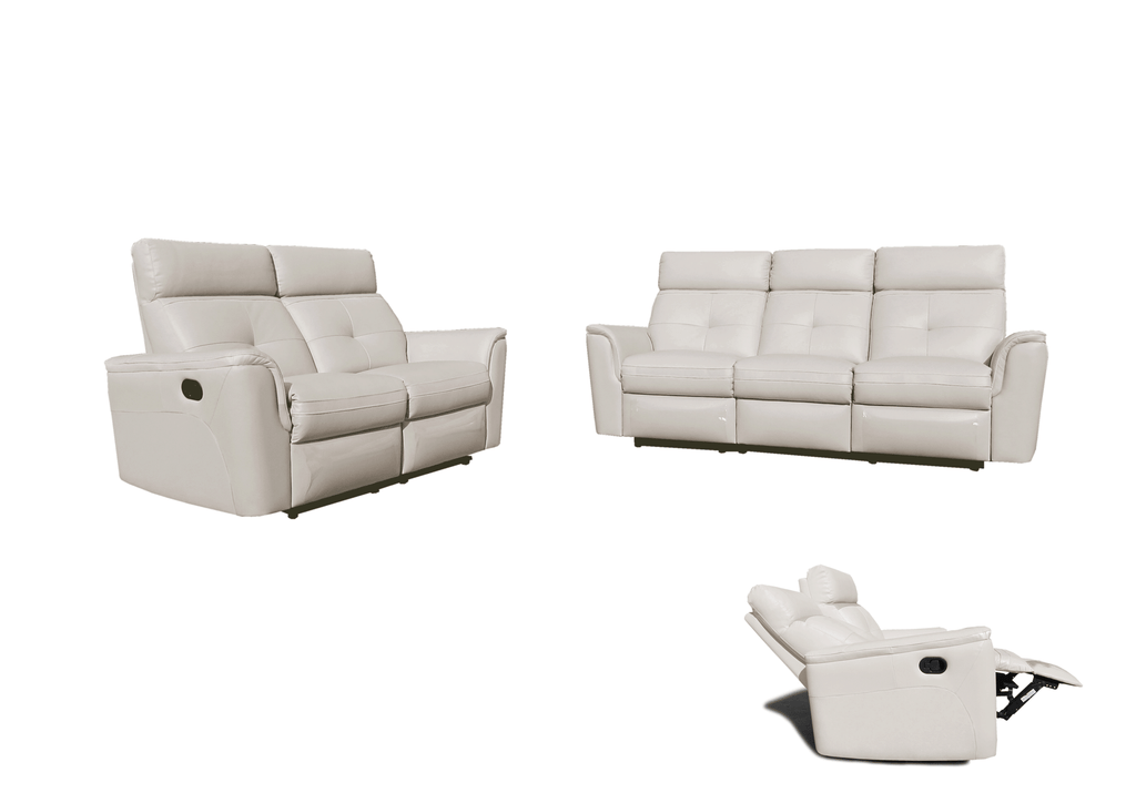 ESF Furniture - 8501 2 Piece w/Manual Recliner in White - 85012SNOWWHITE