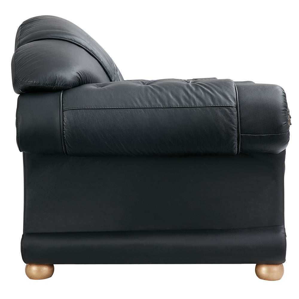 ESF Furniture - Apolo 3 Piece Living Room Set in Black - APOLO3BLACK-3SET