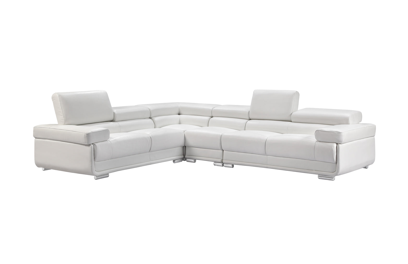 ESF Furniture - 2119 Sectional in White - 2119SECTIONALWHIITE