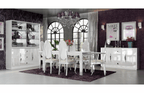 ESF Furniture - Carmen Dining Table 8 Piece Dining Room Set in White - CARMENTABLEWHITE-8SET