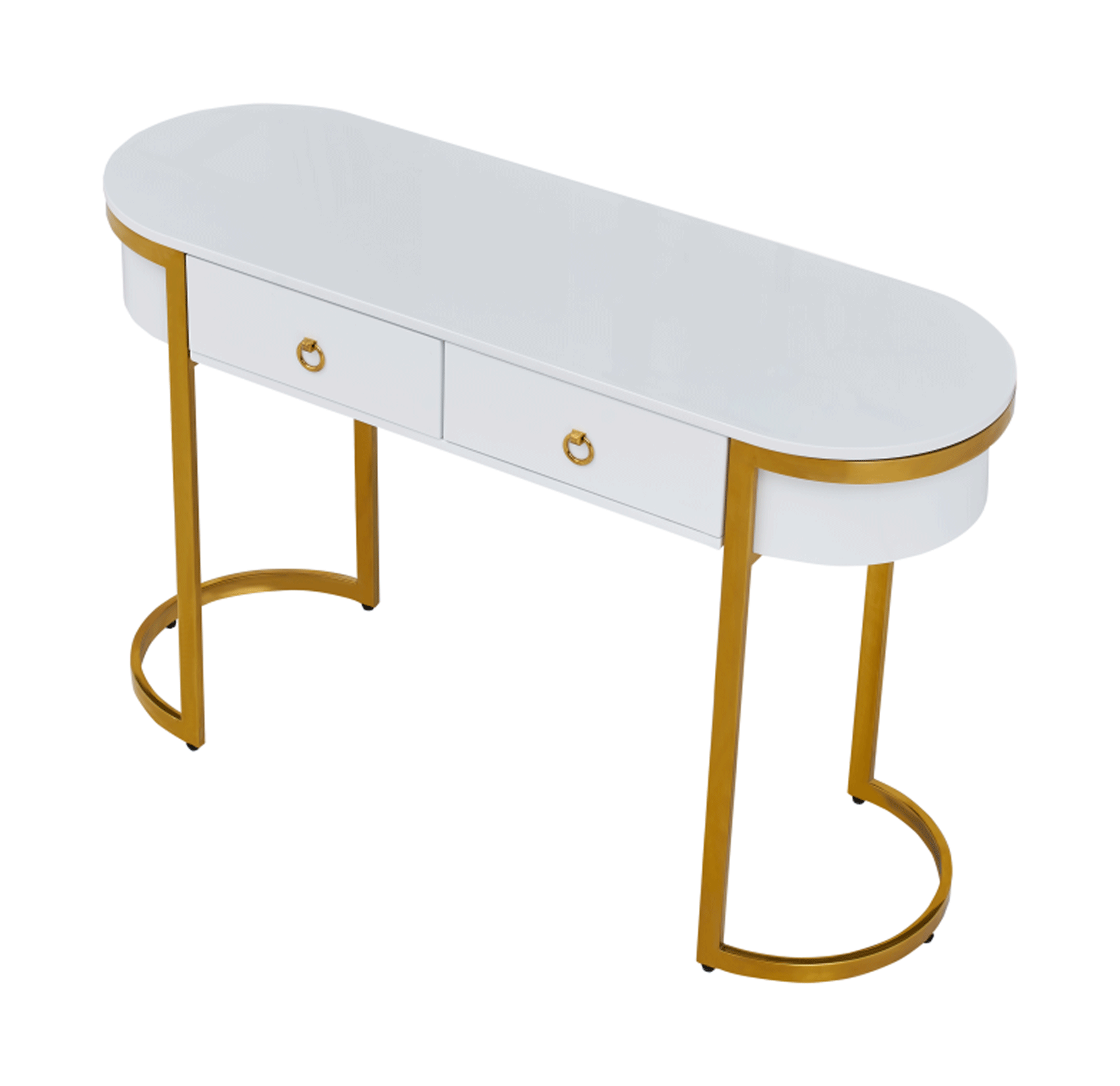 ESF Furniture - 131 Gold Marble Dining Table 8 Piece Dining Room Set - 131DININGTABLEGOLD-8SET