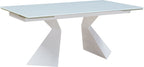 ESF Furniture - 992 Dining Table 9 Piece Dining Room Set in White - 992DININGTABLE-9SET