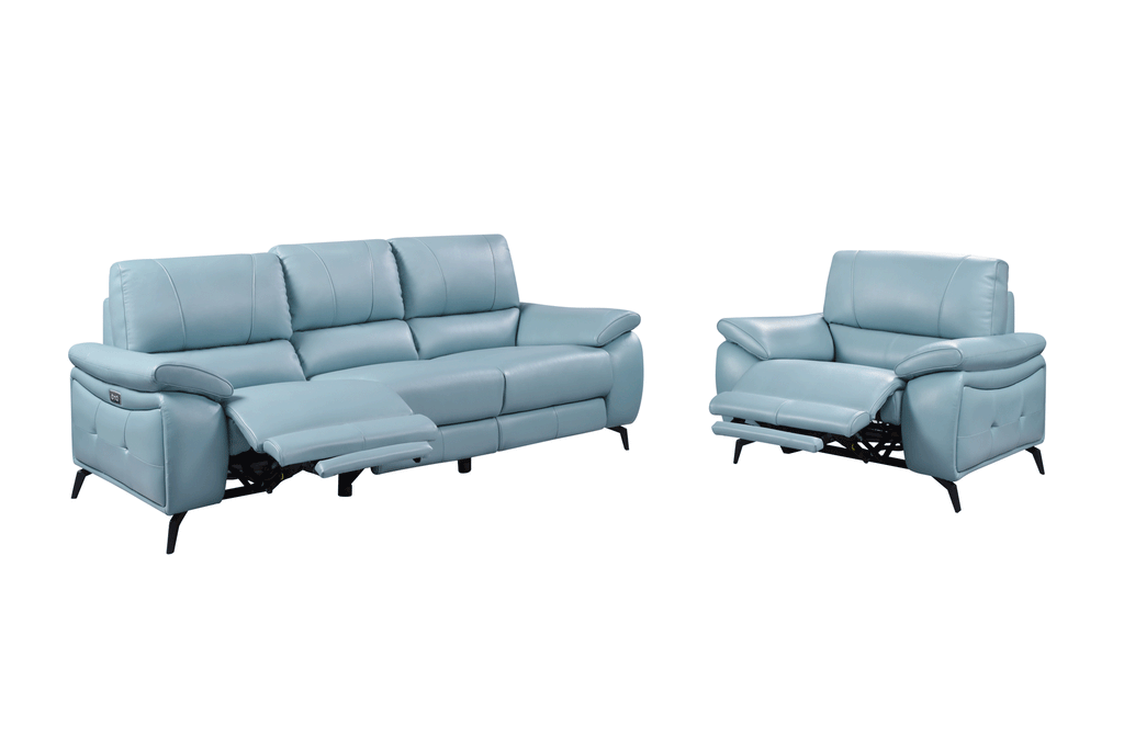ESF Furniture - 2934 2 Piece w/Electric Recliner in Blue - 29341BLUE-2SET