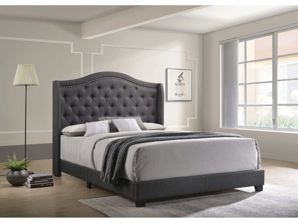 Alamosa Boucle Upholstered Eastern King Platform Bed White