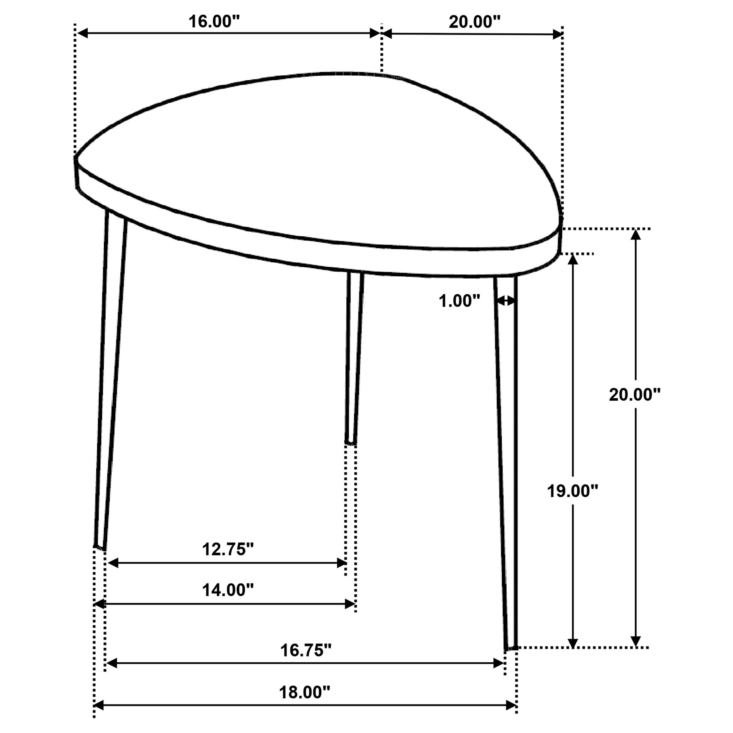 Odessa Triangular Solid Wood Coffee Table Black