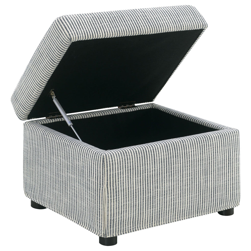 Winter Upholstered Hydraulic Lift Top Storage Ottoman Beige