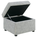 Winter Upholstered Hydraulic Lift Top Storage Ottoman Beige