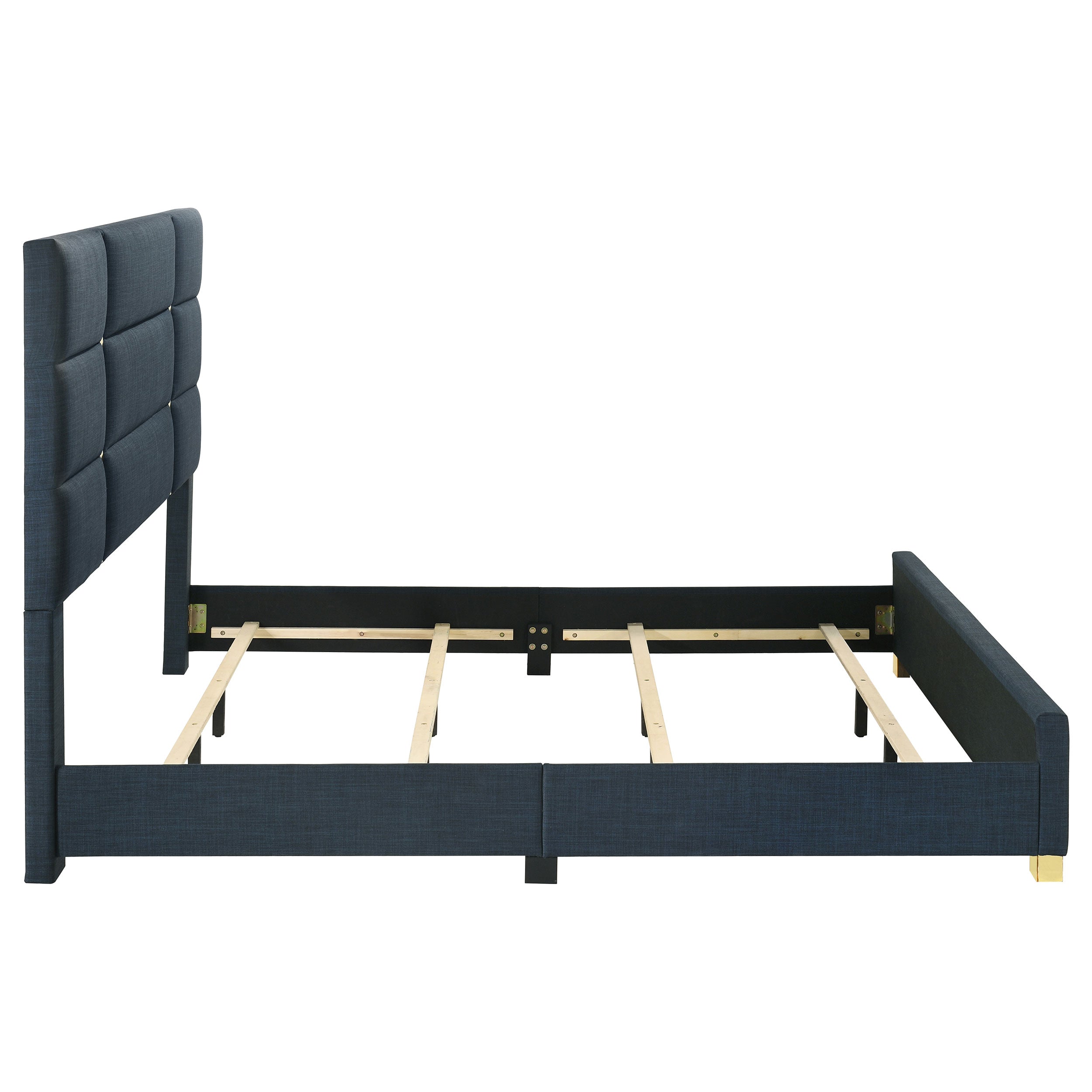Ines 56-inch Fabric Upholstered Eastern King Panel Bed Grey