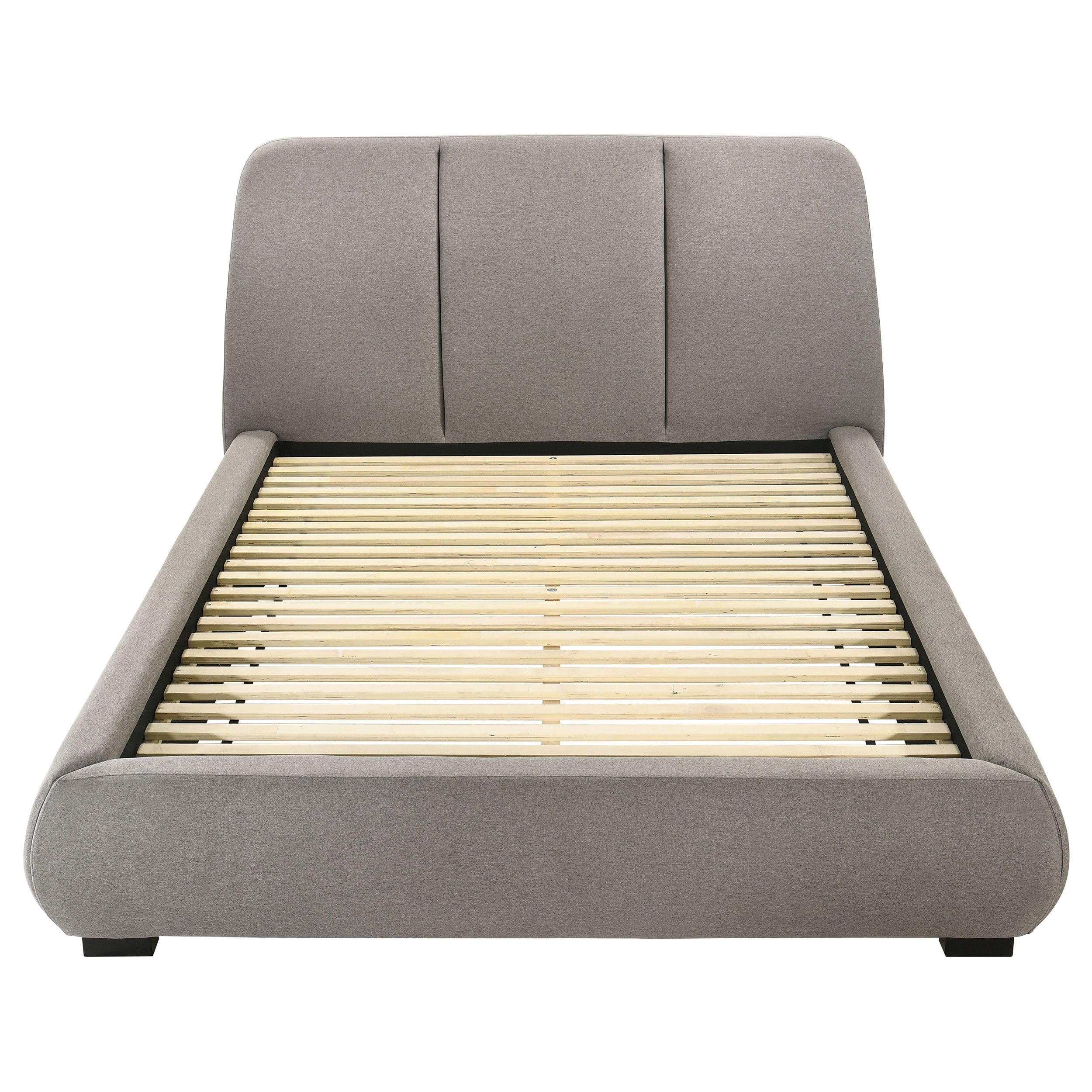 Mokena 46-inch Upholstered Eastern King Platform Bed Taupe